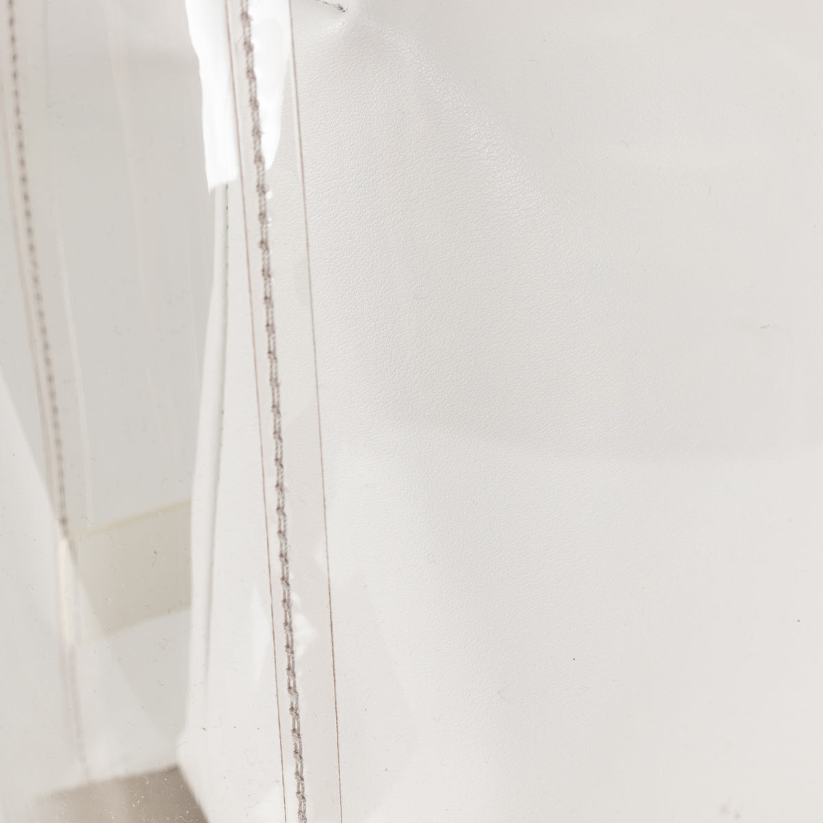Staud Shirley White  Leather And Clear PVC Square Handle Bag