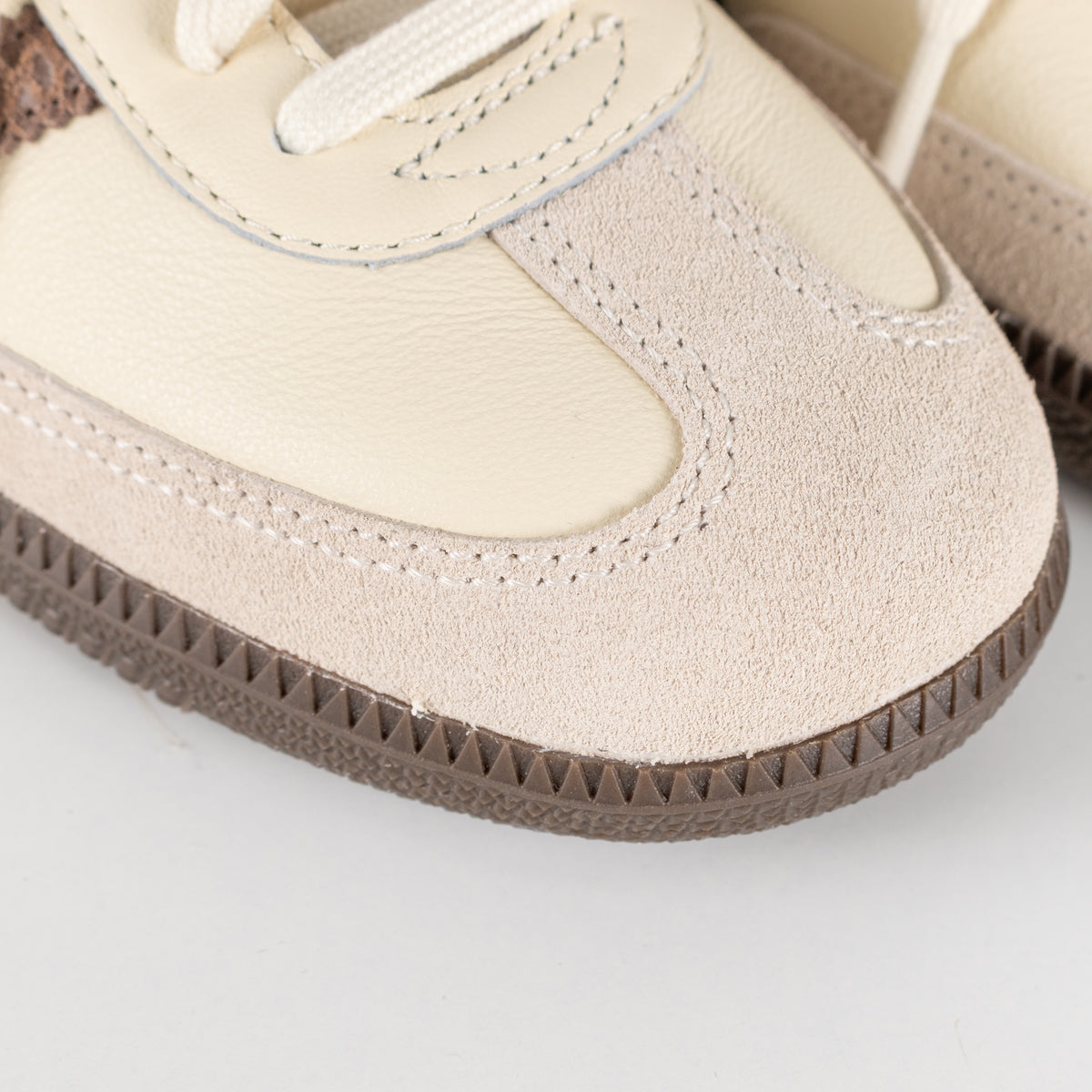 Adidas Samba Cream Brown Leather Three Stripes Trainers