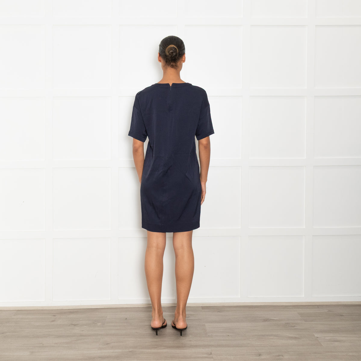 S Max Mara Navy Short Sleeve Tunic Dress