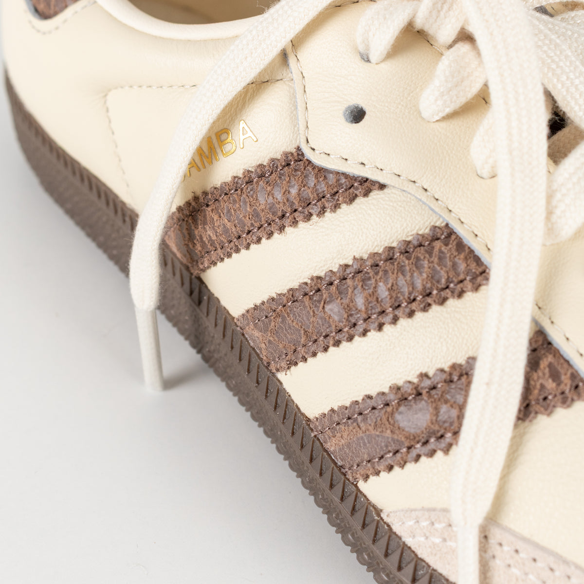 Adidas Samba Cream Brown Leather Three Stripes Trainers