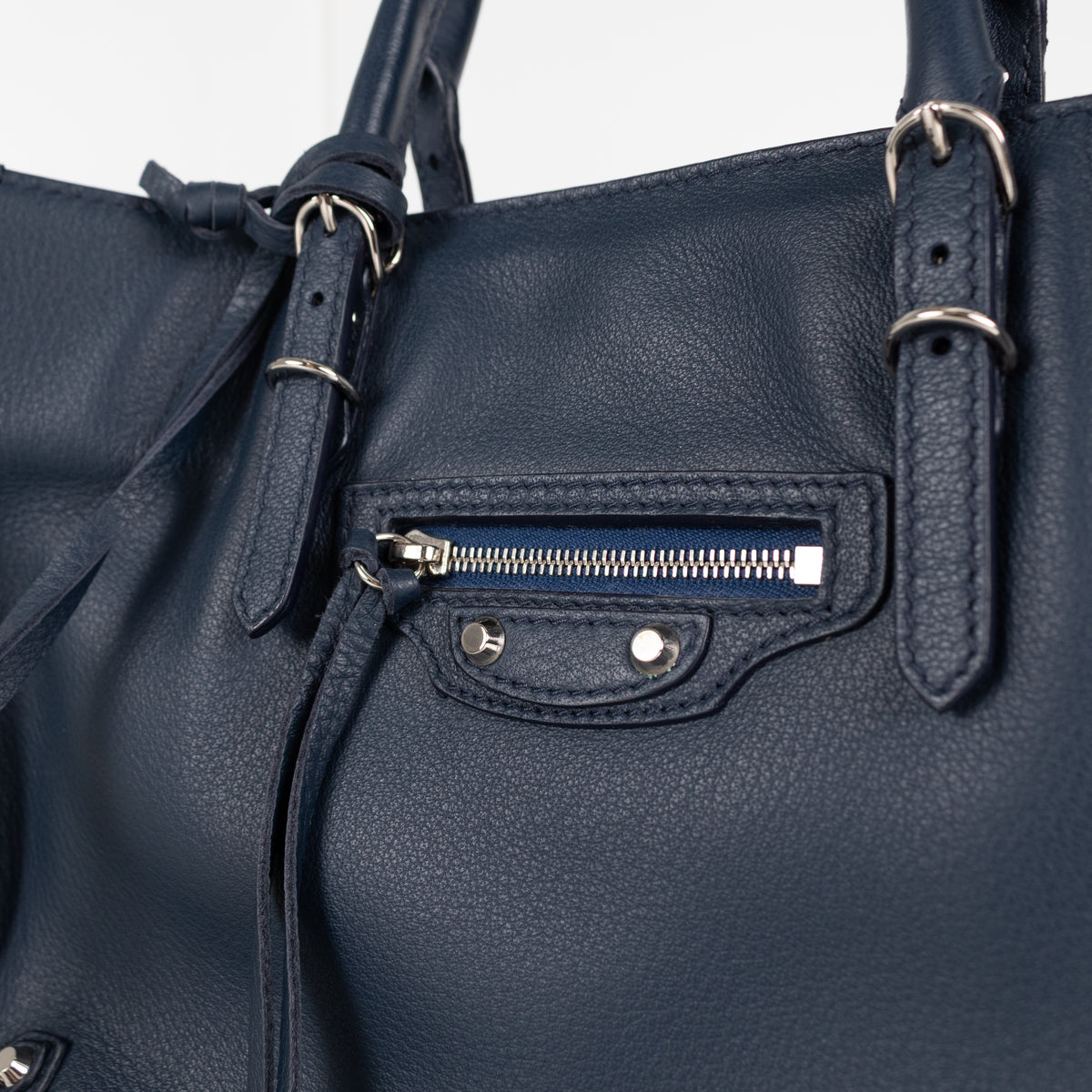 Balenciaga Navy Blue A6 Papier Moto Tote