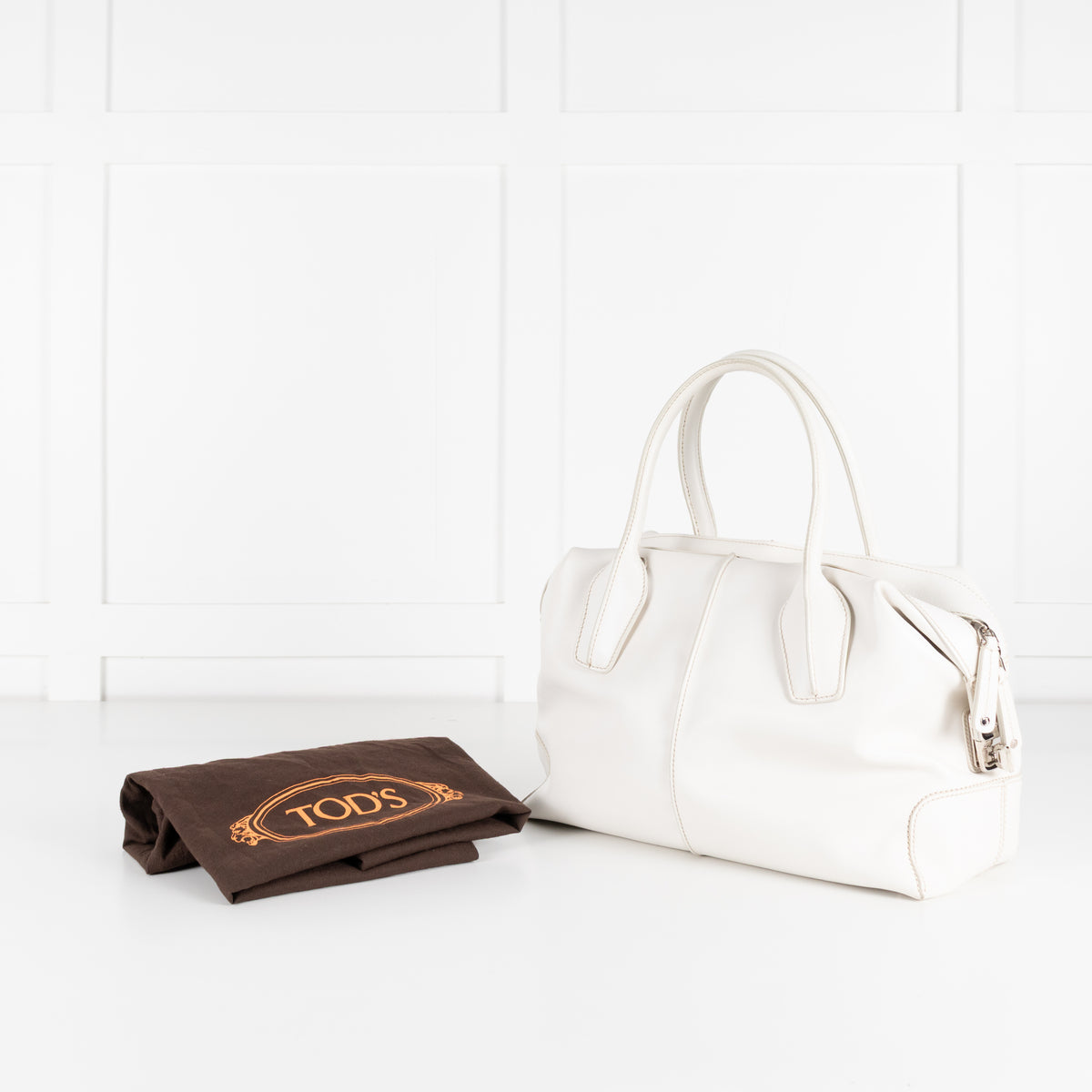 Tods Cream Leather Crossbody D-Bag