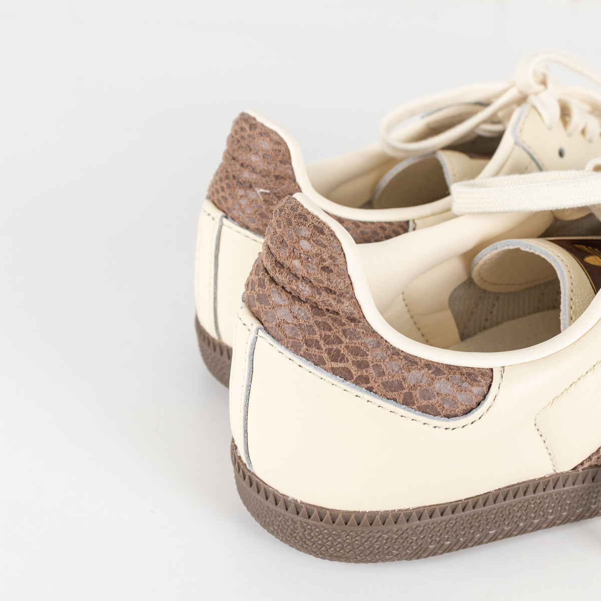 Adidas Samba Cream Brown Leather Three Stripes Trainers