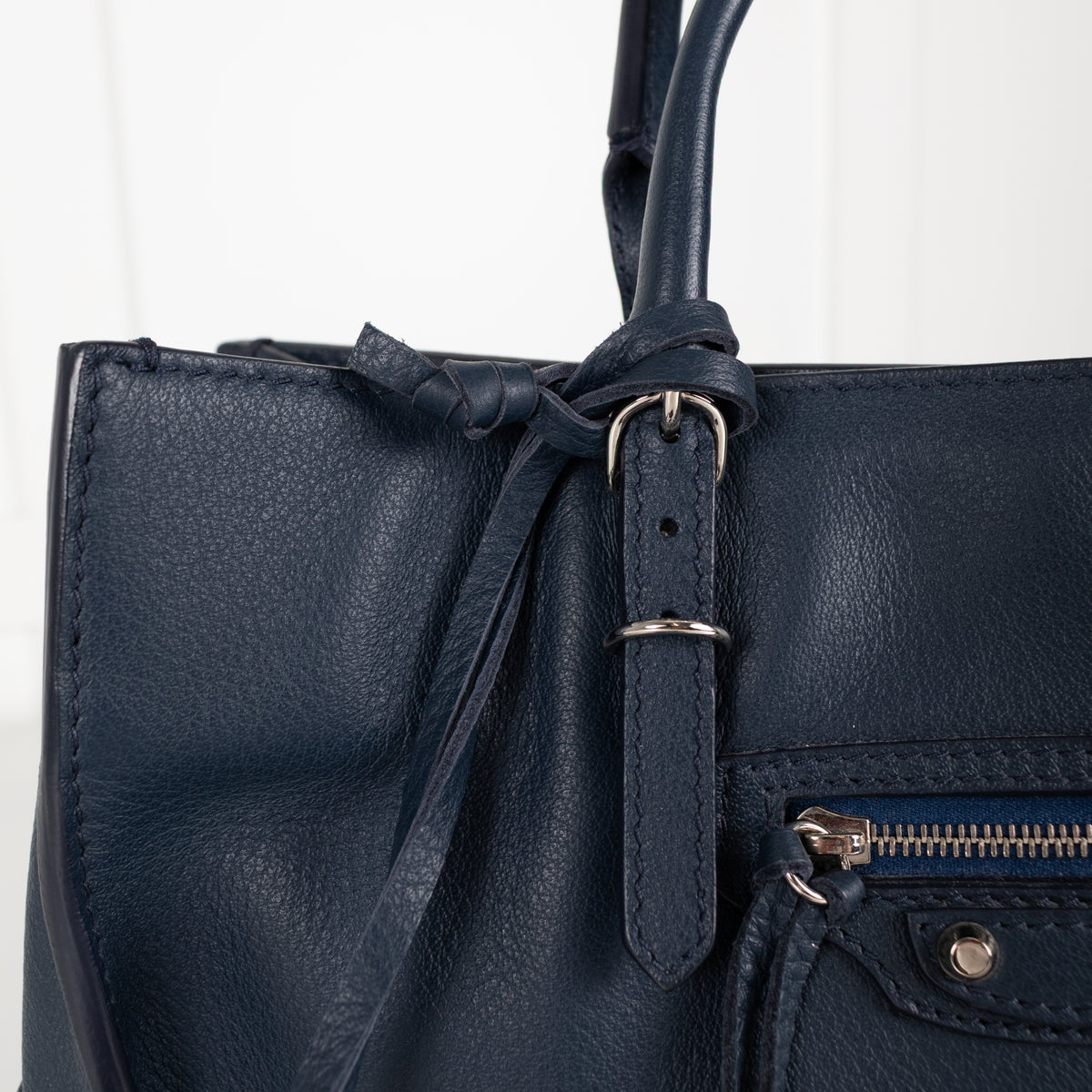Balenciaga Navy Blue A6 Papier Moto Tote