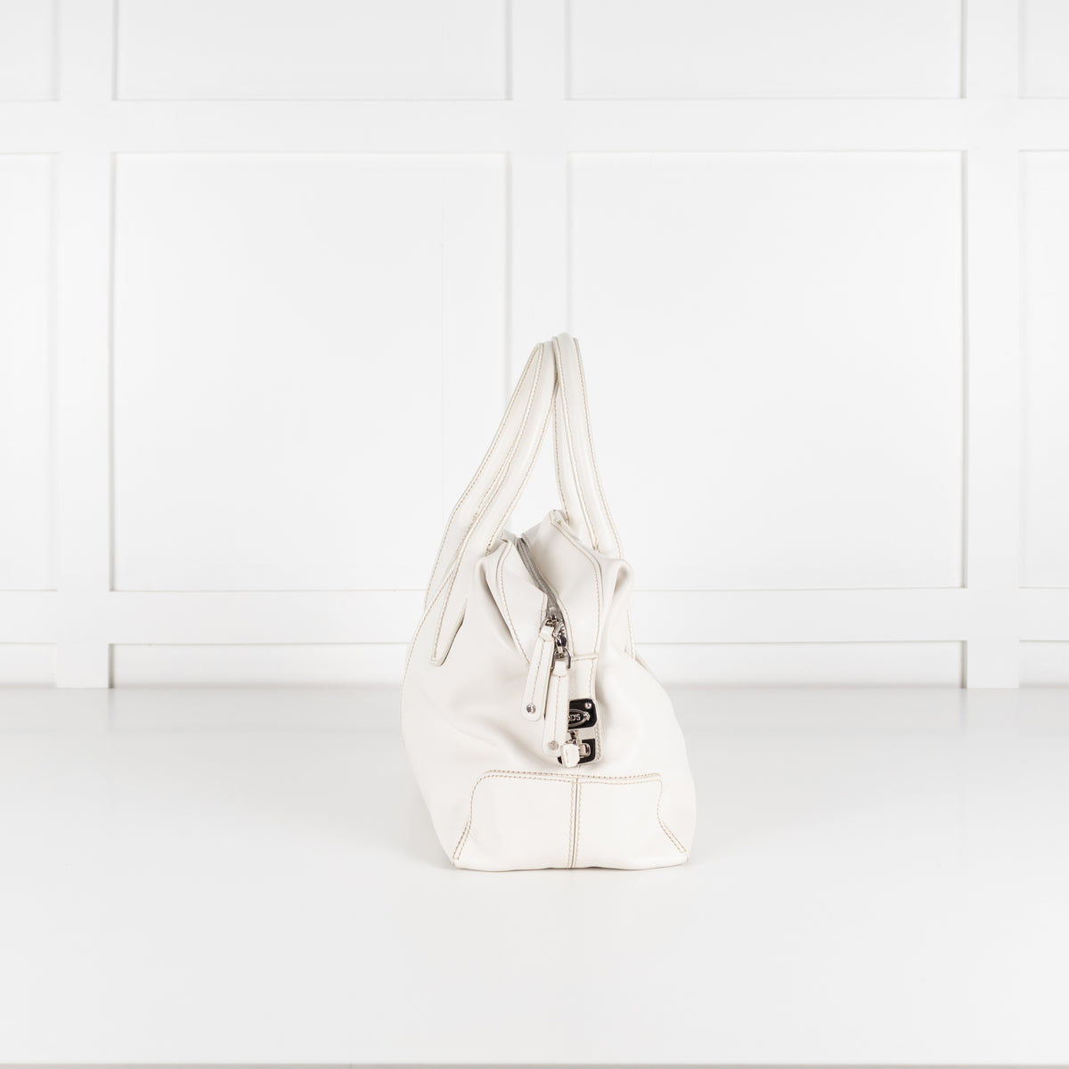 Tods Cream Leather Crossbody D-Bag