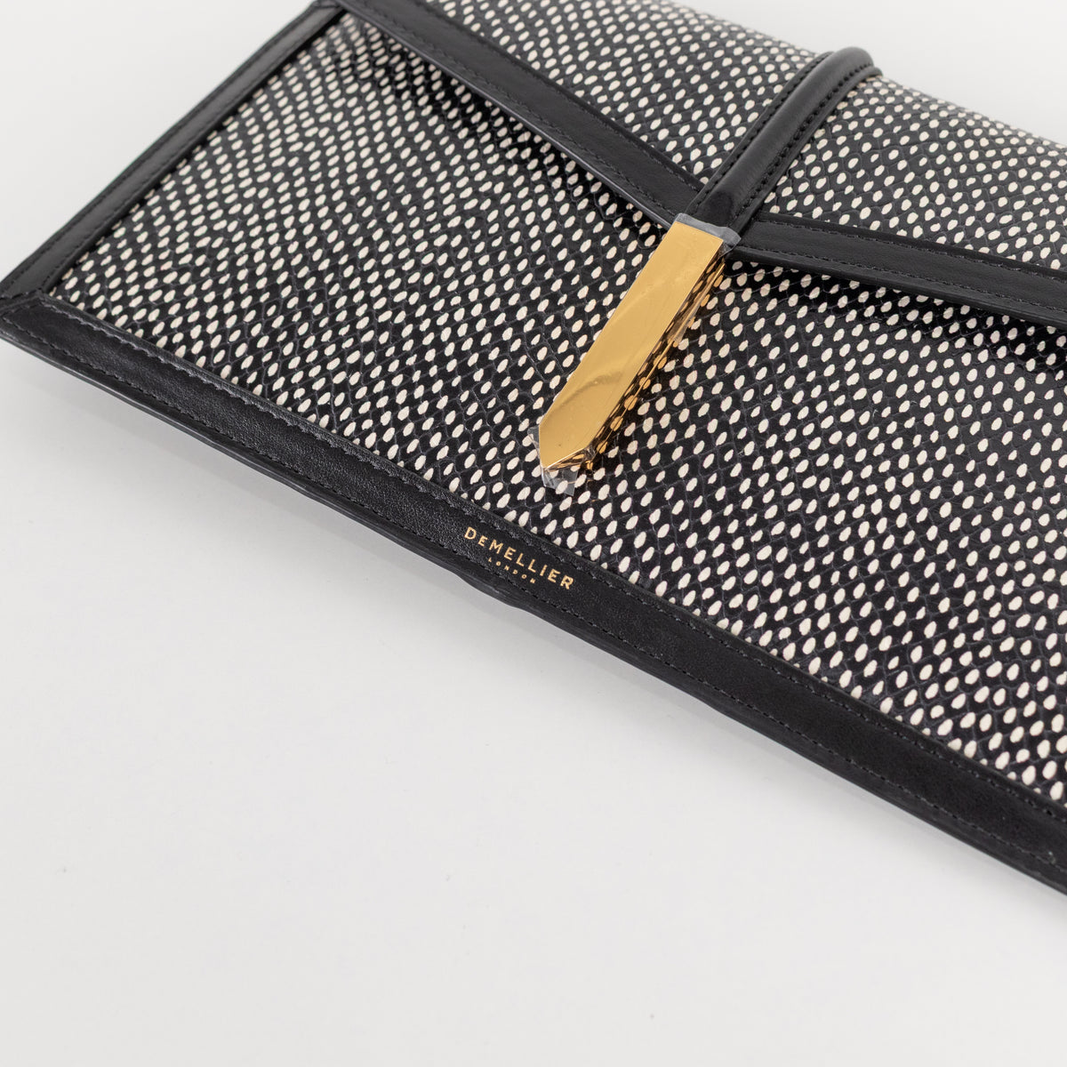 DeMellier Tokyo Embossed Black and White Clutch