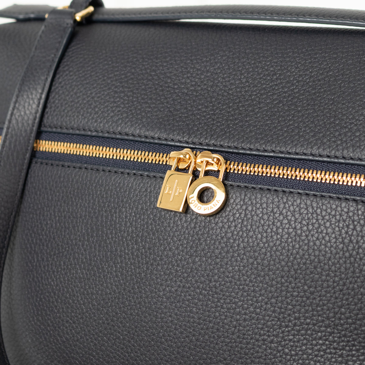 Loro Piana Navy Grained Calfskin Extra Pocket L27 Bag