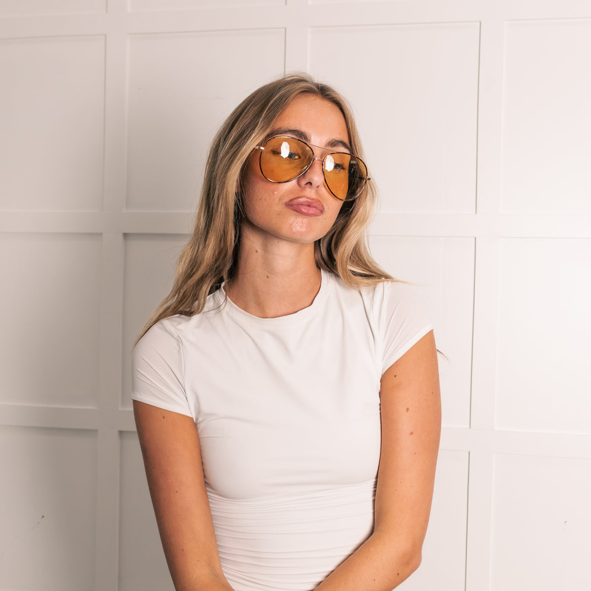 Linda Farrow Titanium Tortoise Shell Aviator with Green Lens