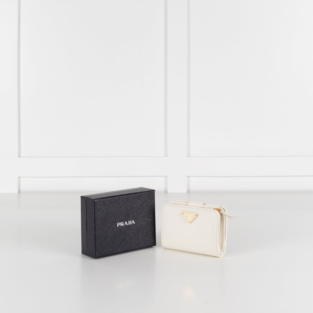Prada White Saffiano Wallet