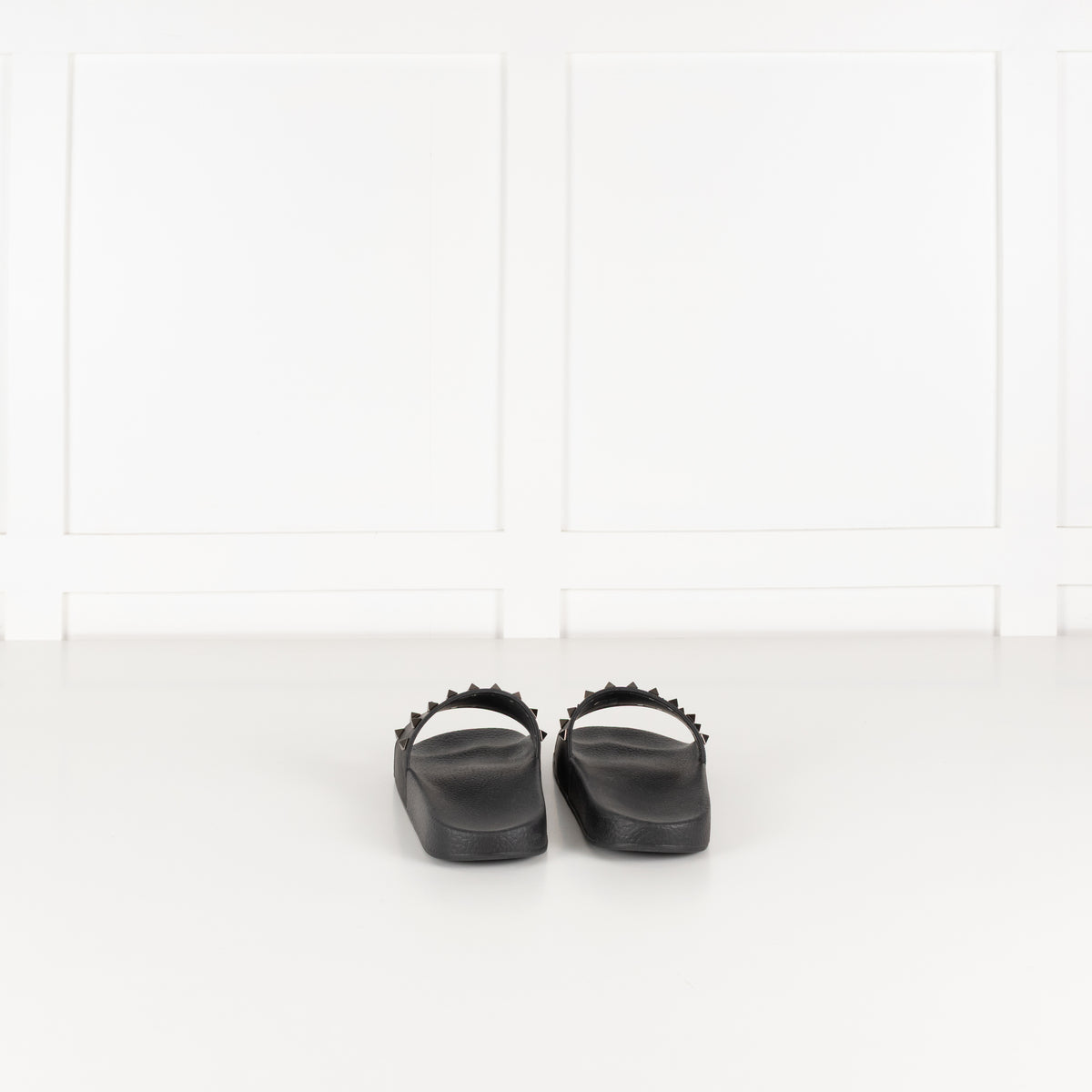 Valentino Black Rockstud Rubber Slides