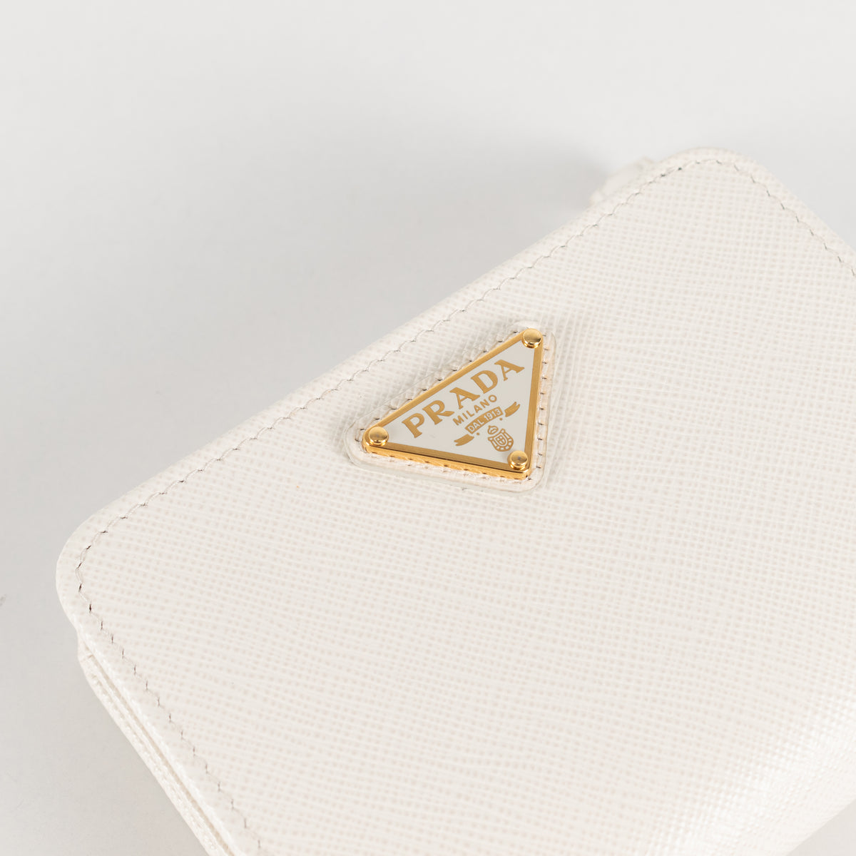 Prada White Saffiano Wallet