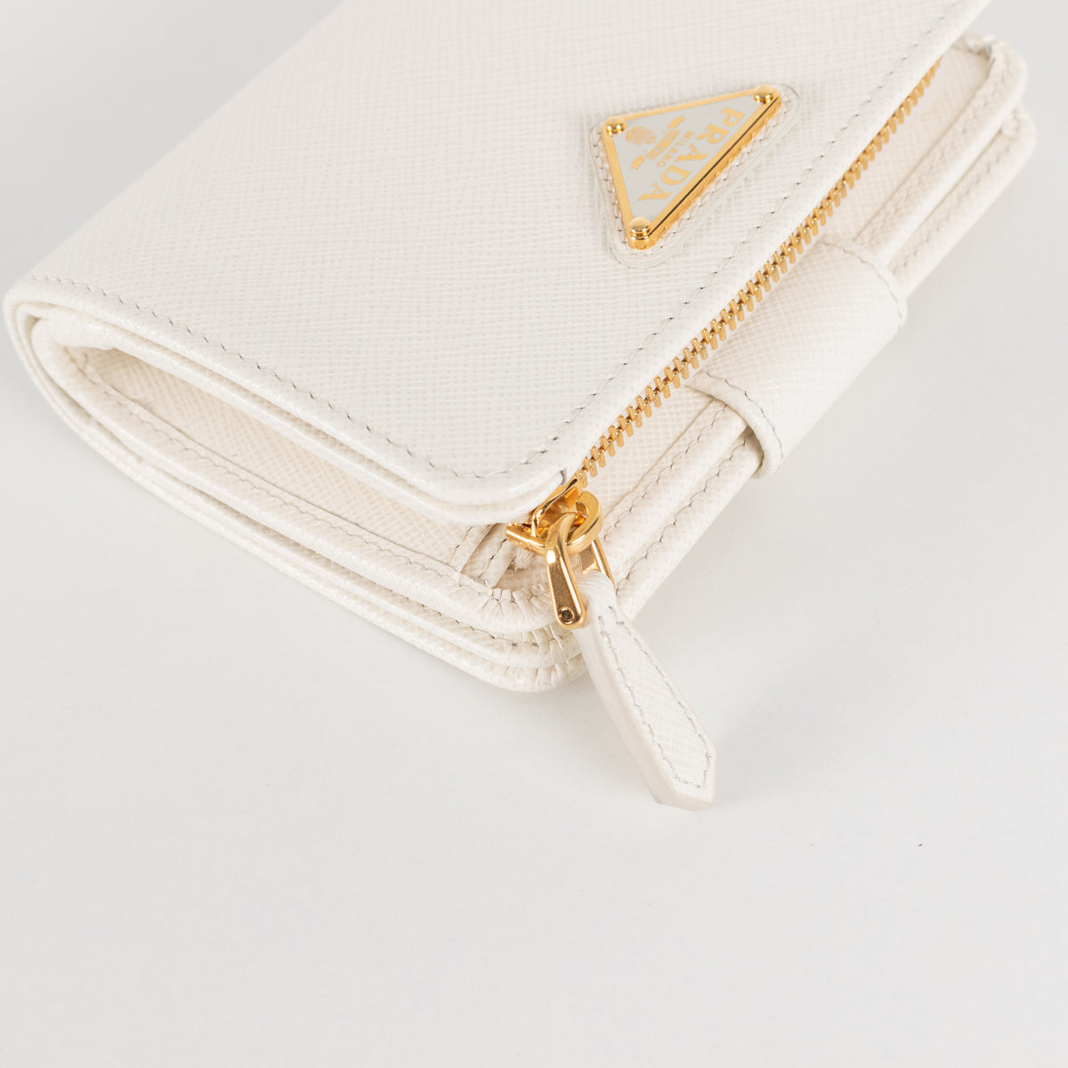 Prada White Saffiano Wallet