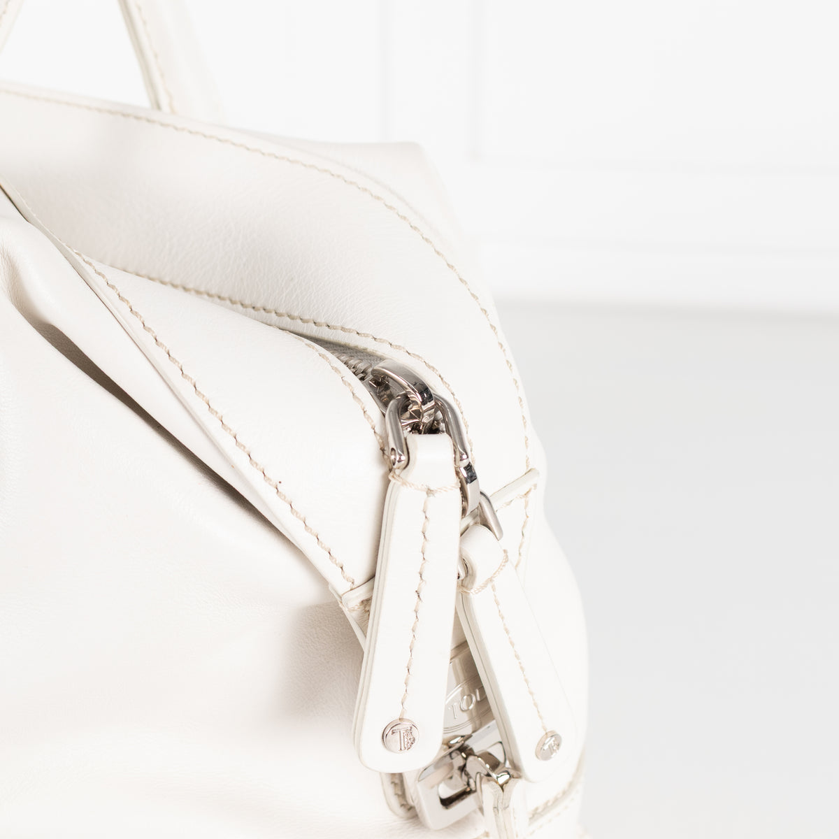 Tods Cream Leather Crossbody D-Bag
