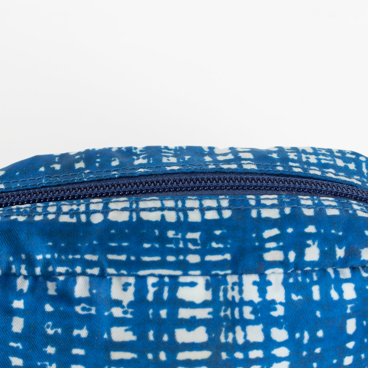 Prada Blue and White Nylon Zip Around Cosmetic Pouch