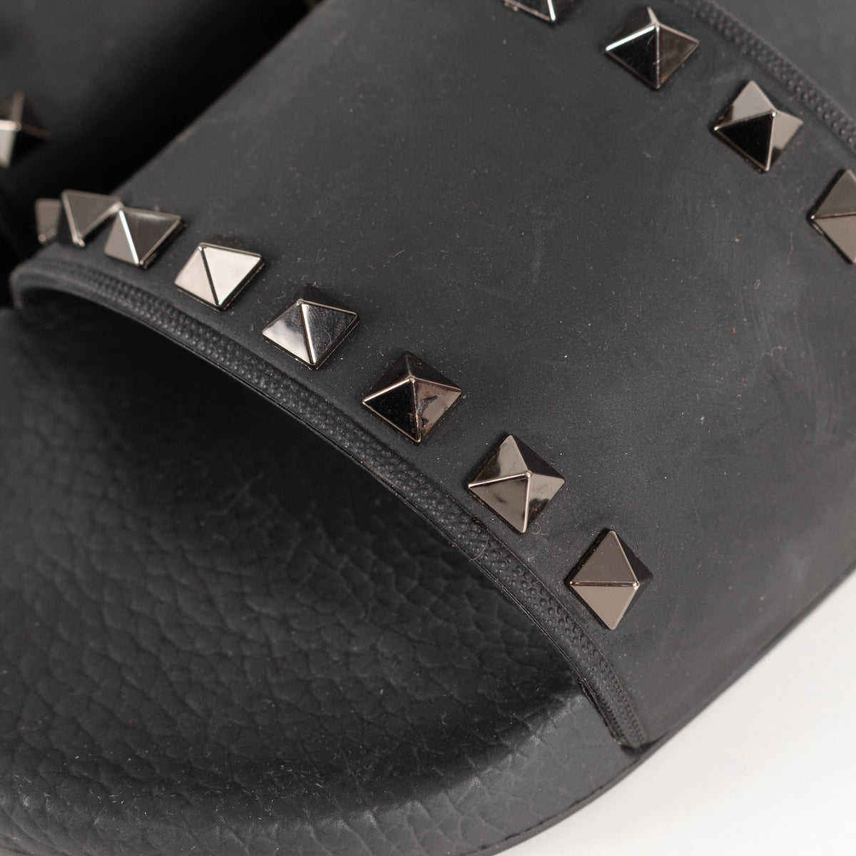 Valentino Black Rockstud Rubber Slides