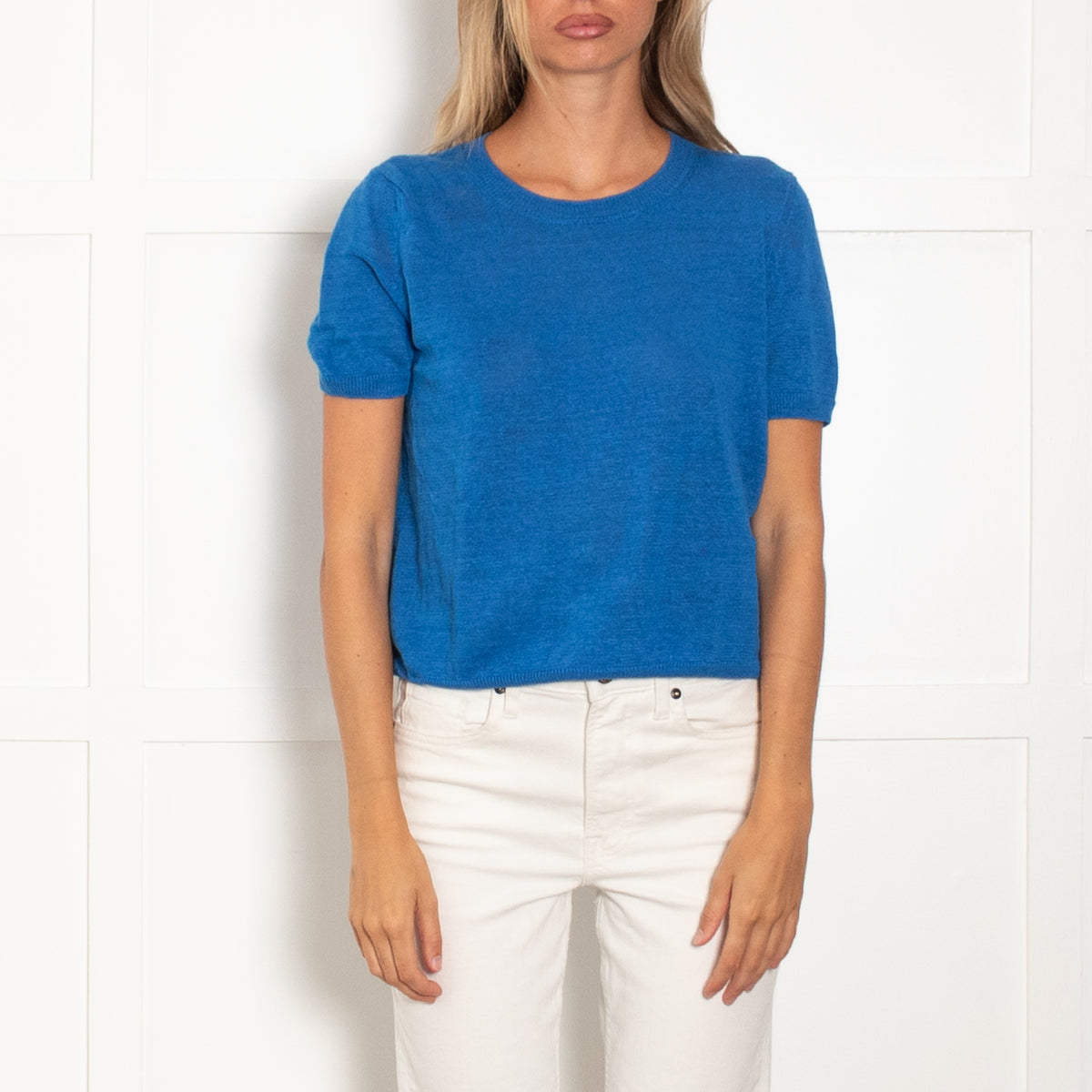 Weekend Max Mara Cobalt Blue Short Sleeved Knitted Top