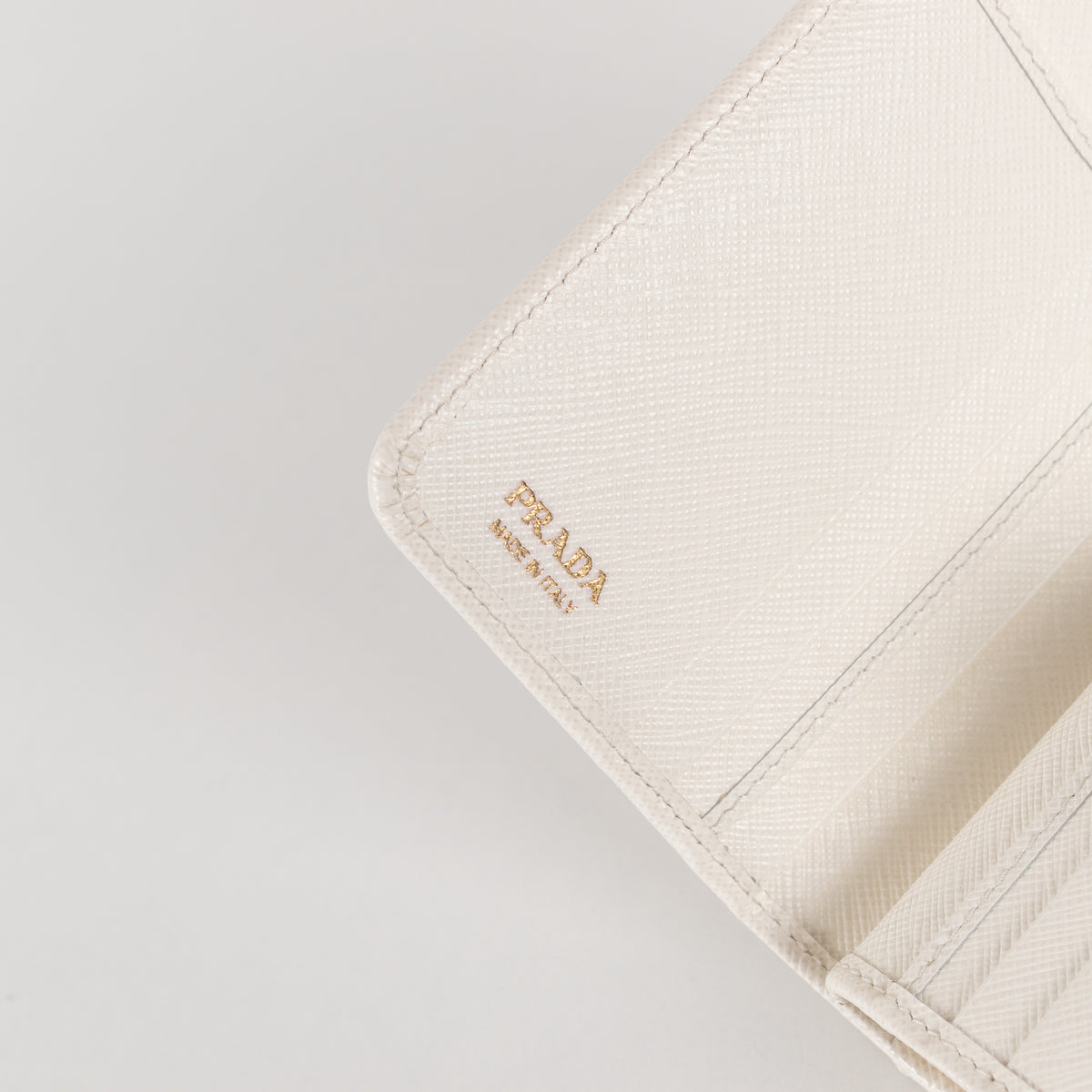 Prada White Saffiano Wallet