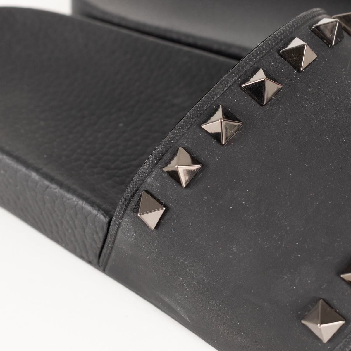 Valentino Black Rockstud Rubber Slides