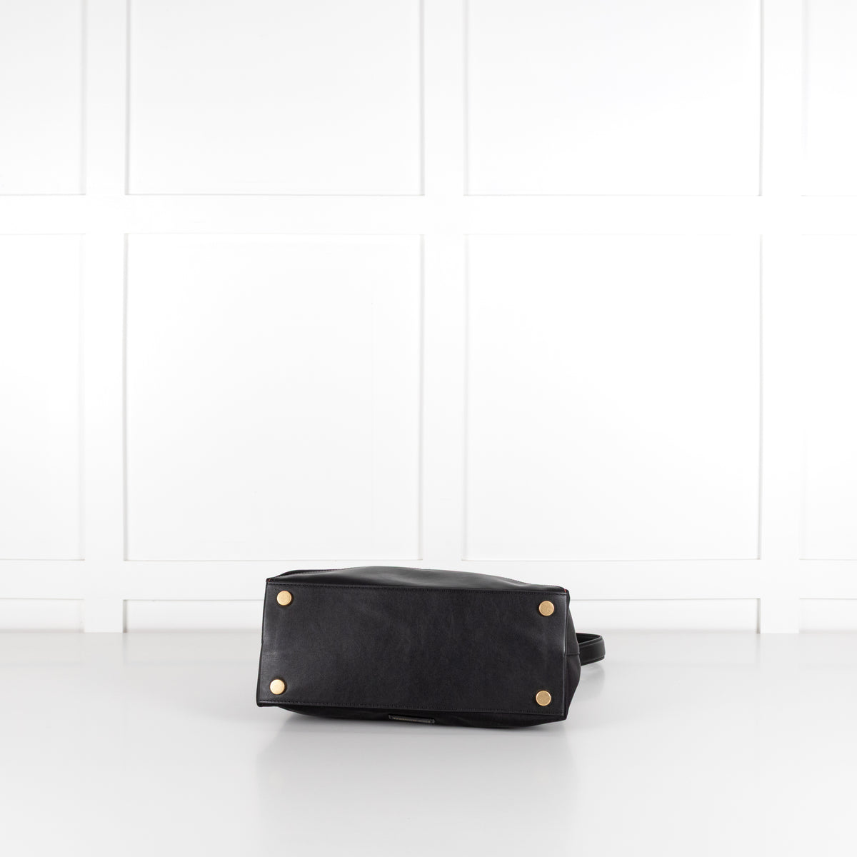 Lulu Guinness Black Canvas Shoulder Bag with Lips Charm