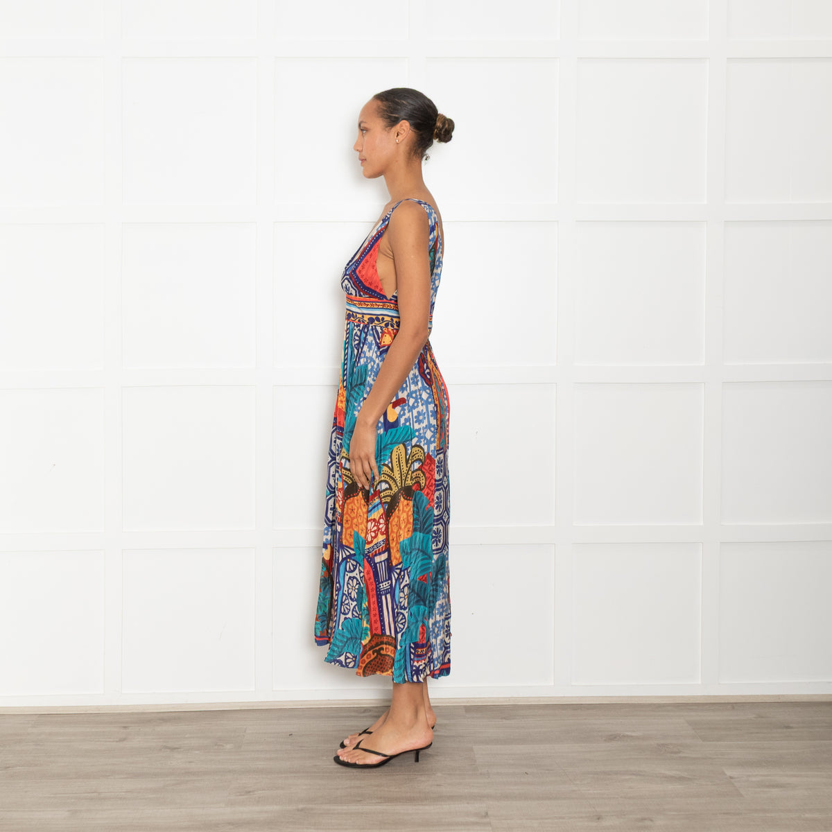 Farm Rio Cream Multi Floral Sleeveless Dress