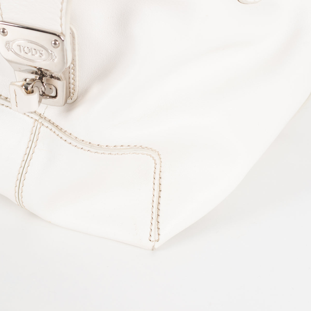Tods Cream Leather Crossbody D-Bag