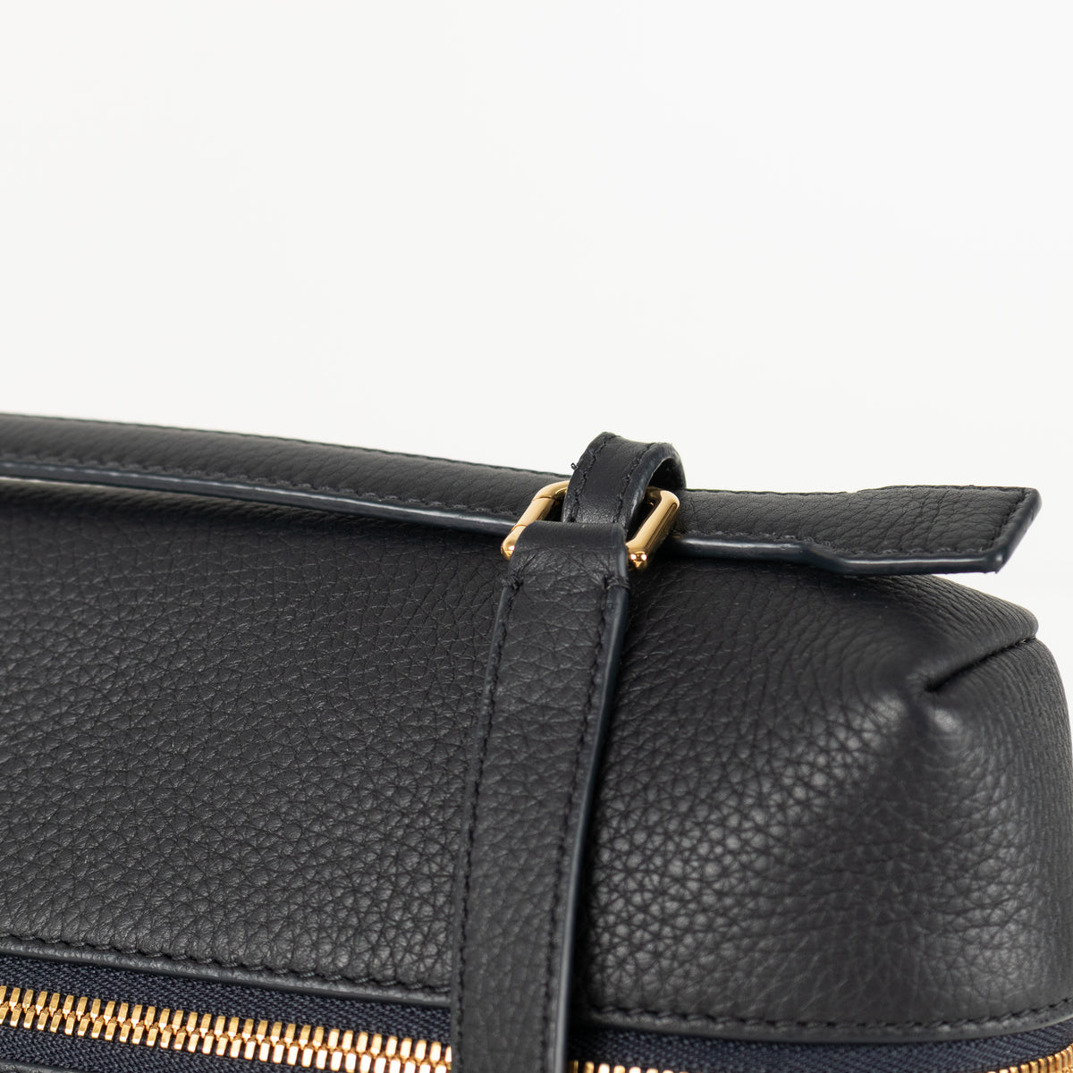Loro Piana Navy Grained Calfskin Extra Pocket L27 Bag