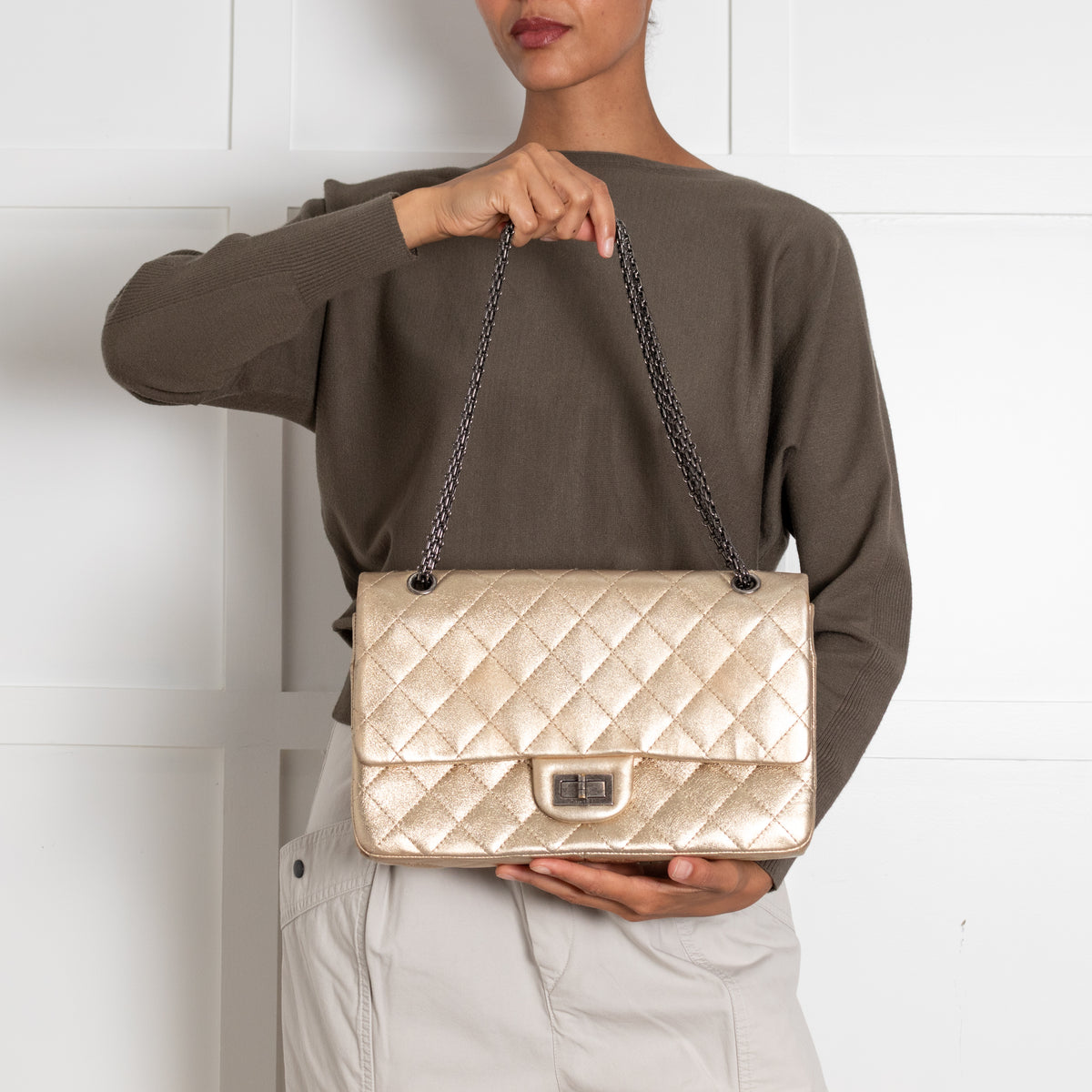 Chanel (2014) Gold Reissue Mademoiselle Maxi Double Flap