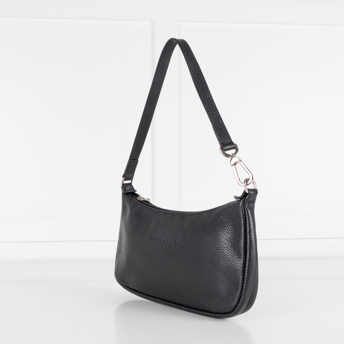 Longchamp Black Leather Shoulder Bag