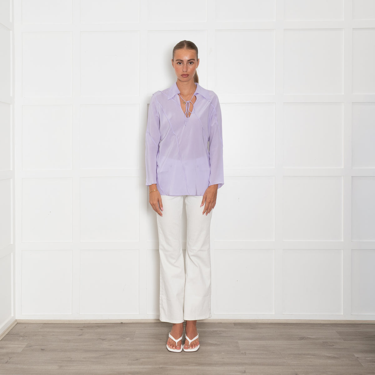 Victoria Beckham Periwinkle Seam Detail Blouse