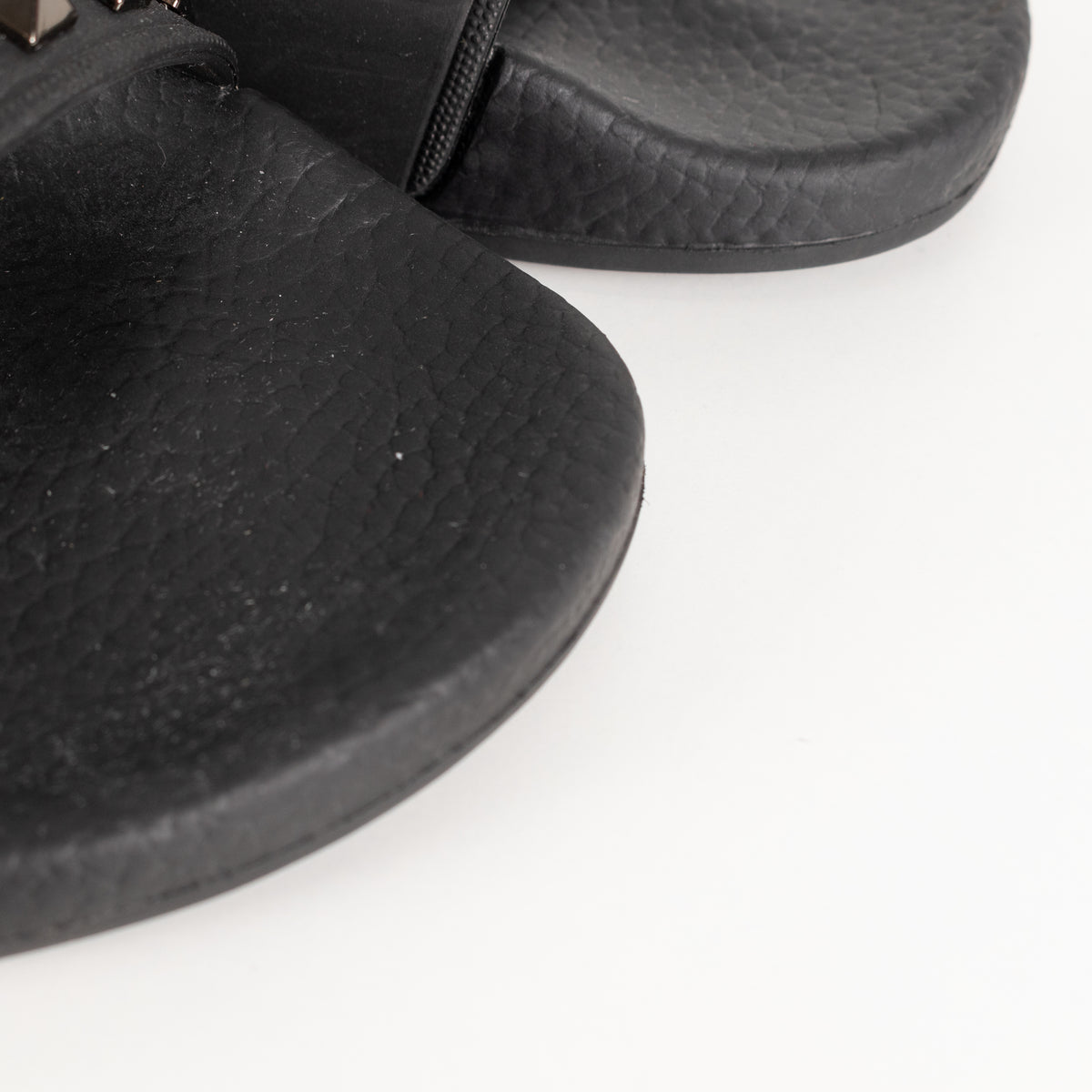 Valentino Black Rockstud Rubber Slides