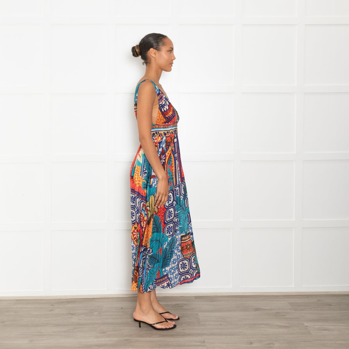 Farm Rio Cream Multi Floral Sleeveless Dress