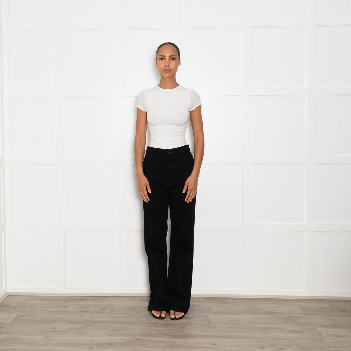 Frame Black Denim 'The Arrow' Straight Leg Jeans