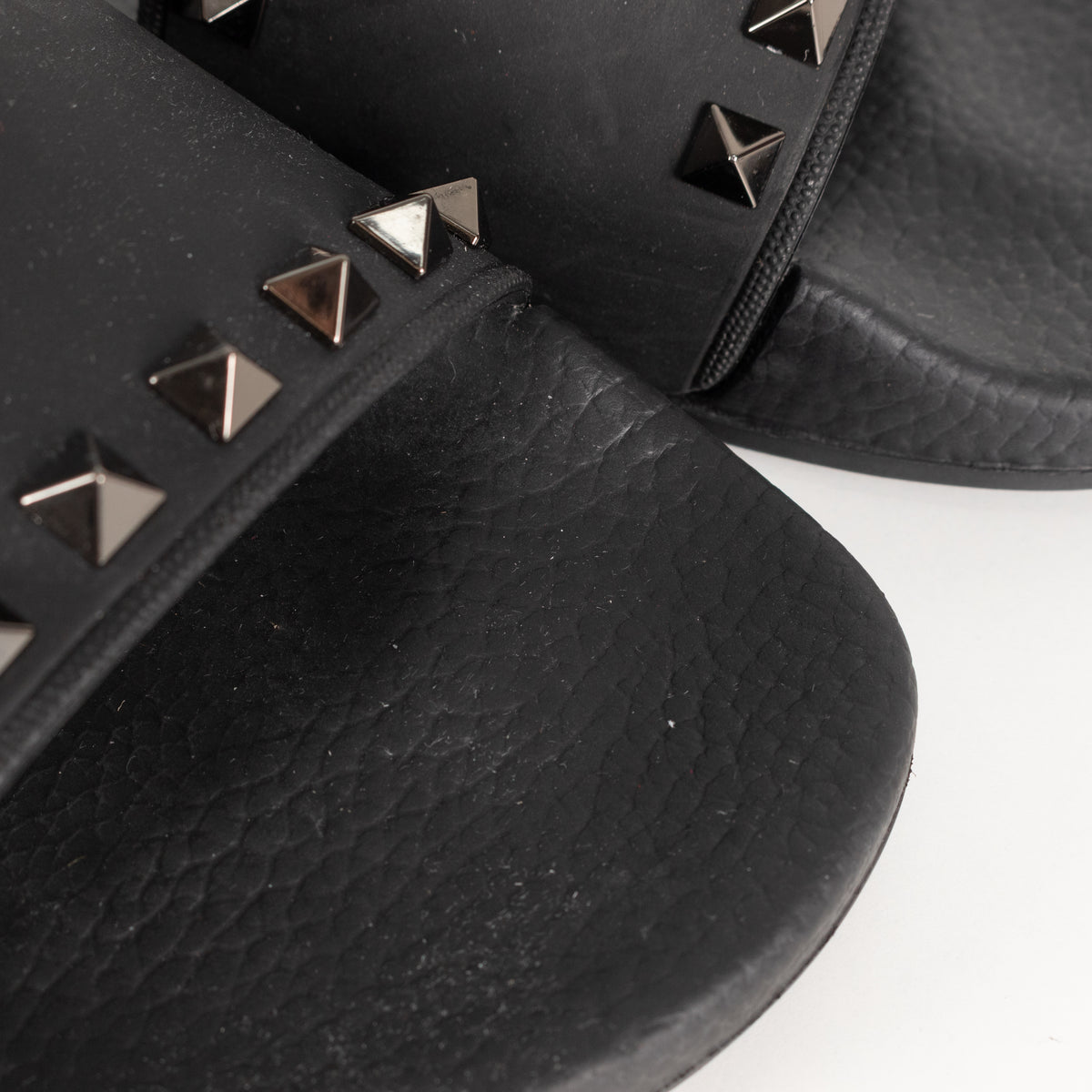 Valentino Black Rockstud Rubber Slides