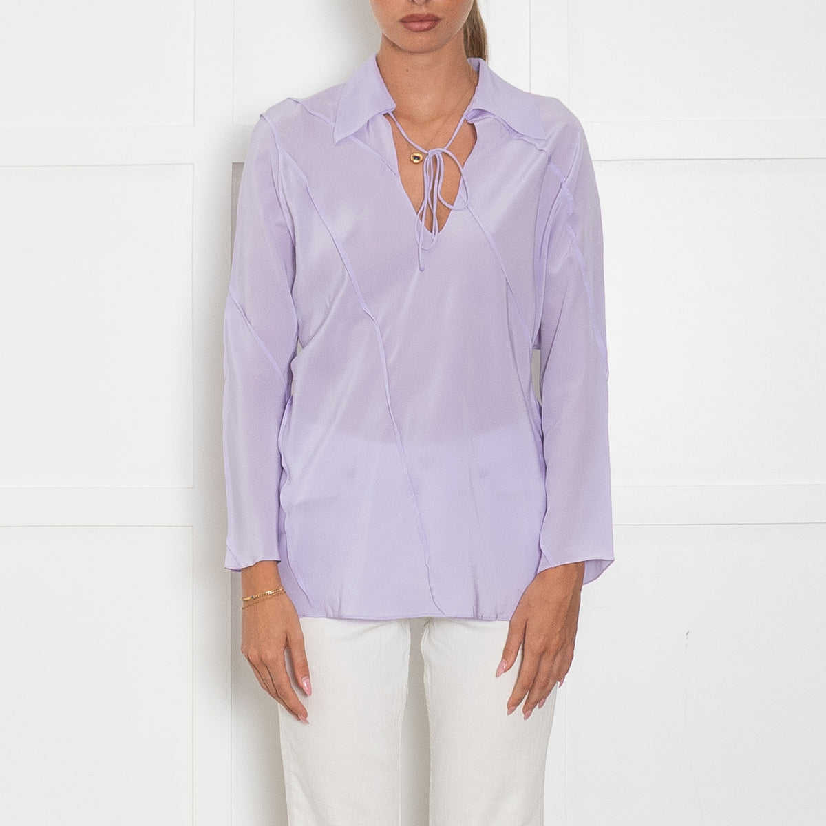 Victoria Beckham Periwinkle Seam Detail Blouse