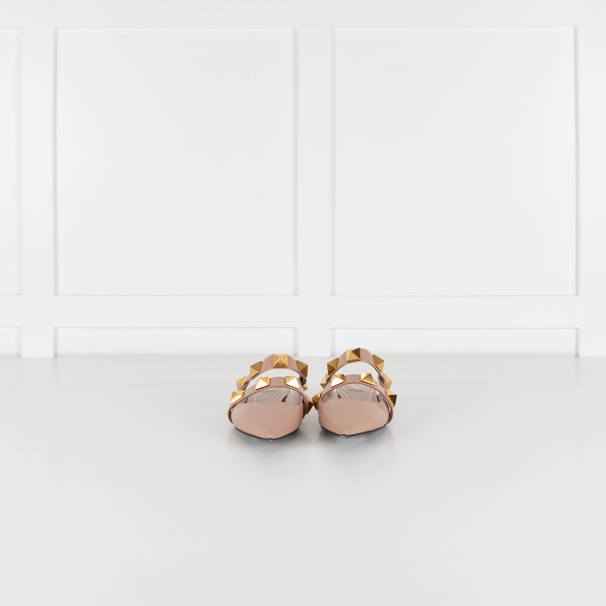 Valentino Neutral Rockstud Flat Mules