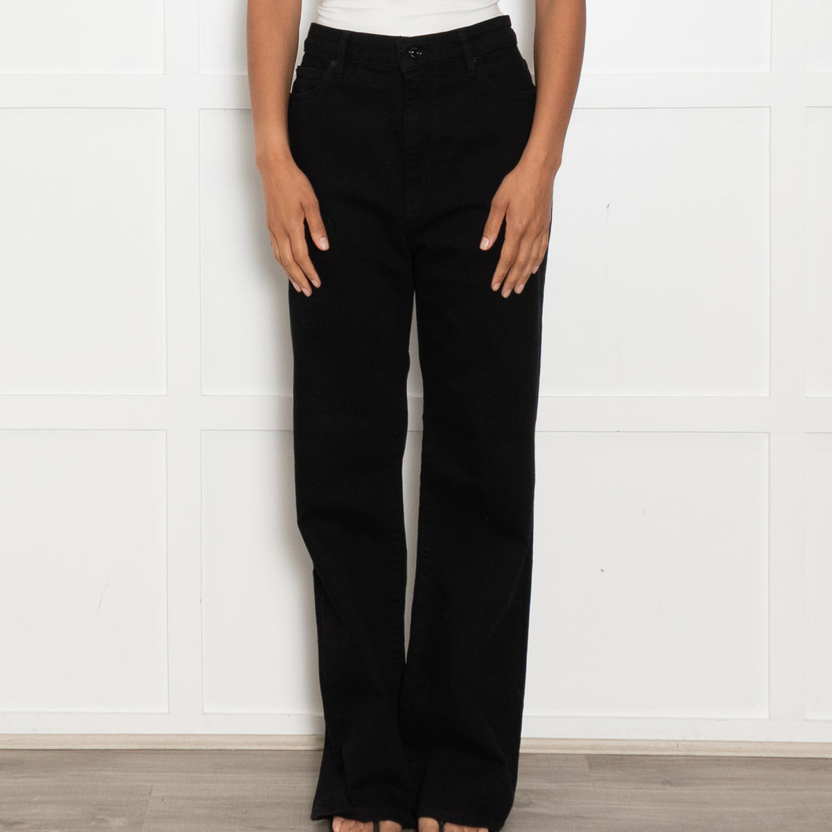 Frame Black Denim 'The Arrow' Straight Leg Jeans