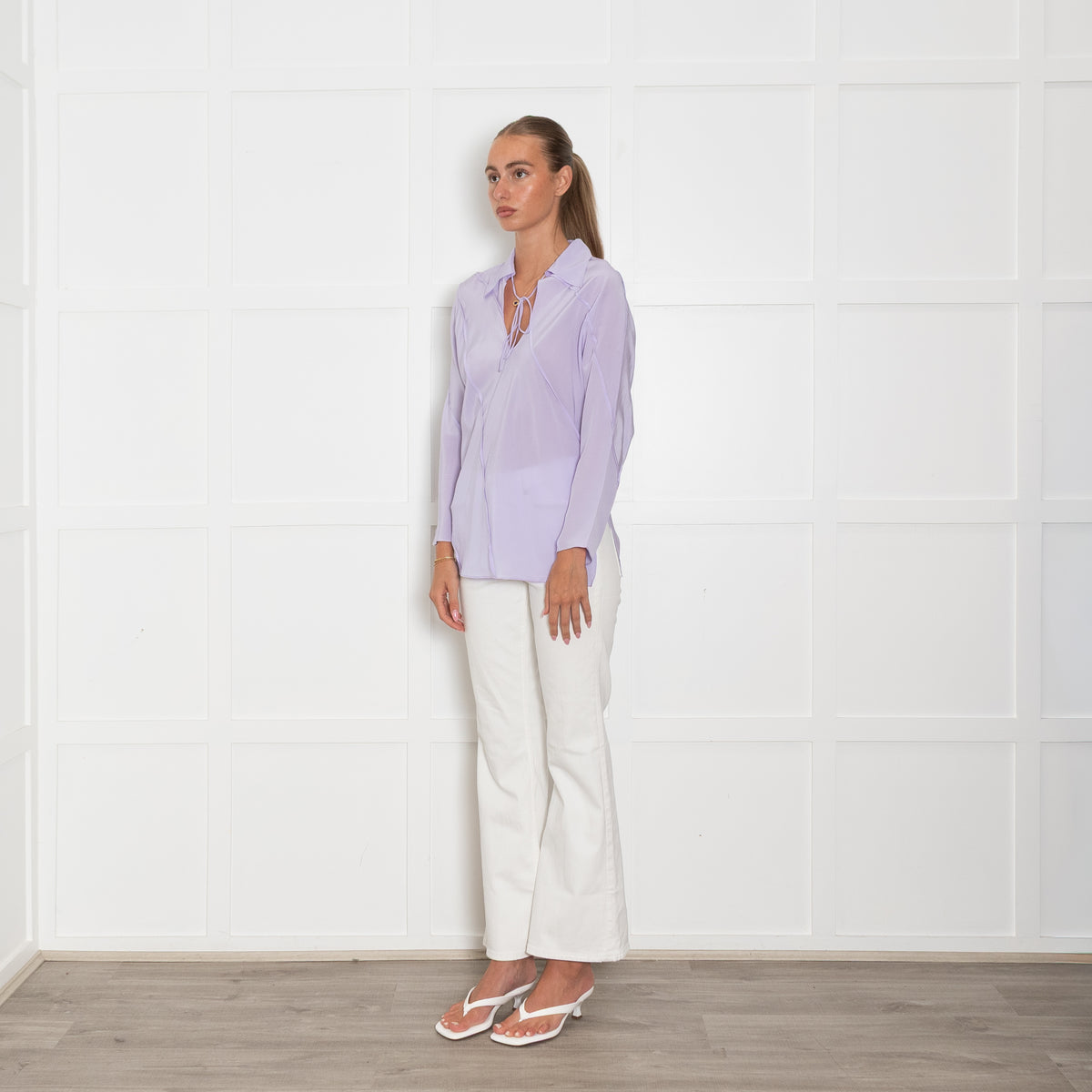 Victoria Beckham Periwinkle Seam Detail Blouse