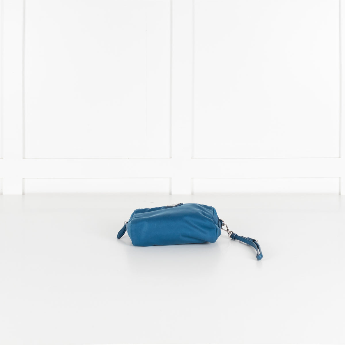 Prada Blue Nylon Zip Around Cosmetic Pouch