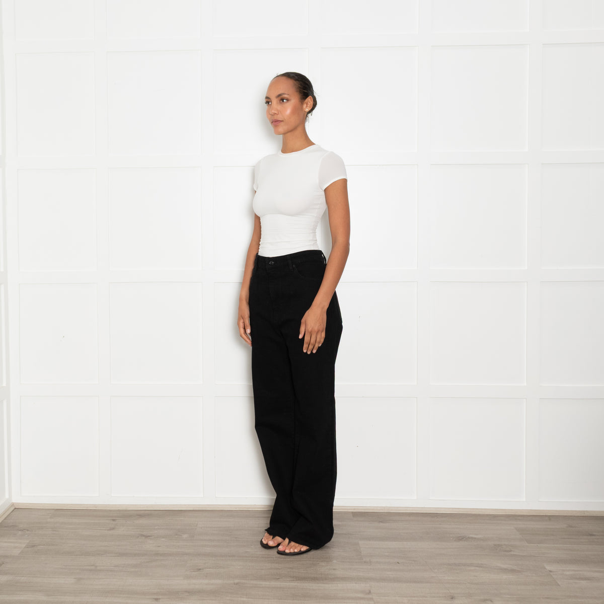 Frame Black Denim 'The Arrow' Straight Leg Jeans