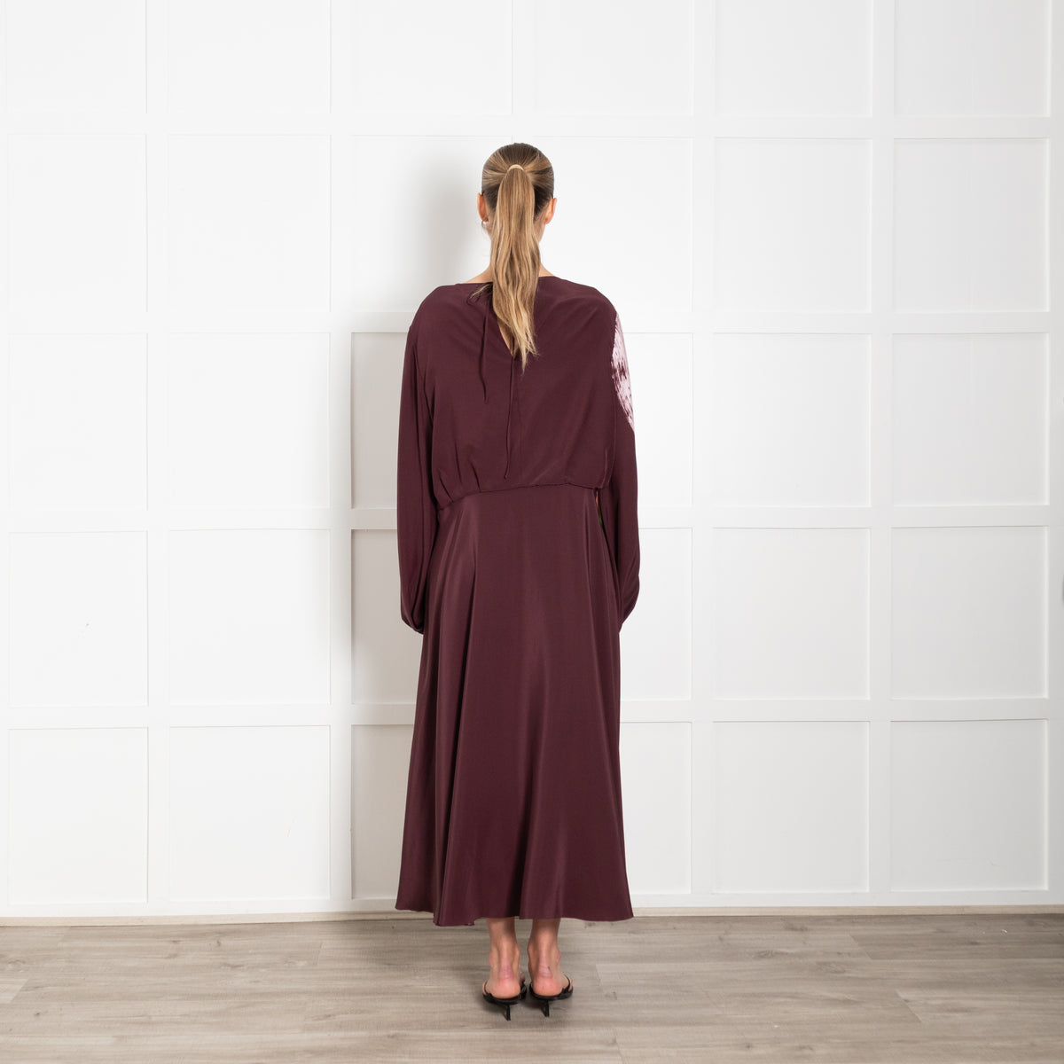 Roksanda Anahita Burgundy/Pink/Green Multicolored Silk Dress