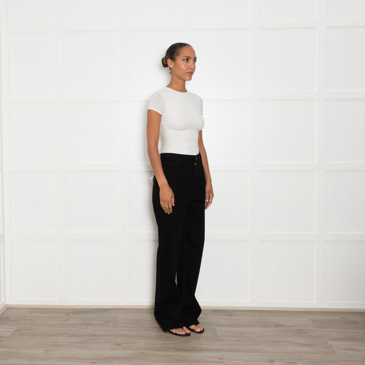Frame Black Denim 'The Arrow' Straight Leg Jeans