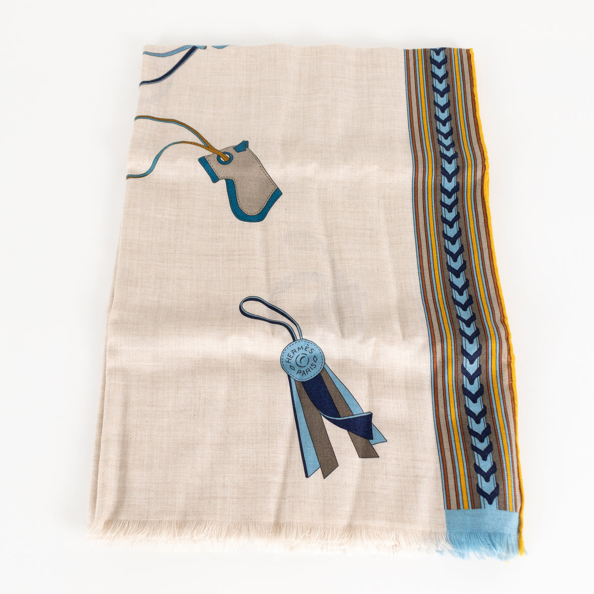 Hermes Taupe Cashmere And Silk Et Gris Gris Rectangle Scarf