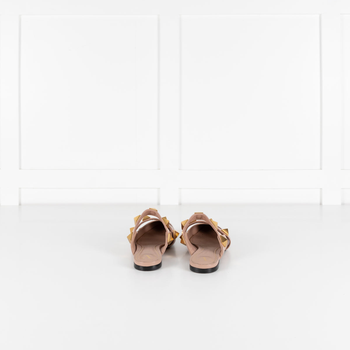 Valentino Neutral Rockstud Flat Mules