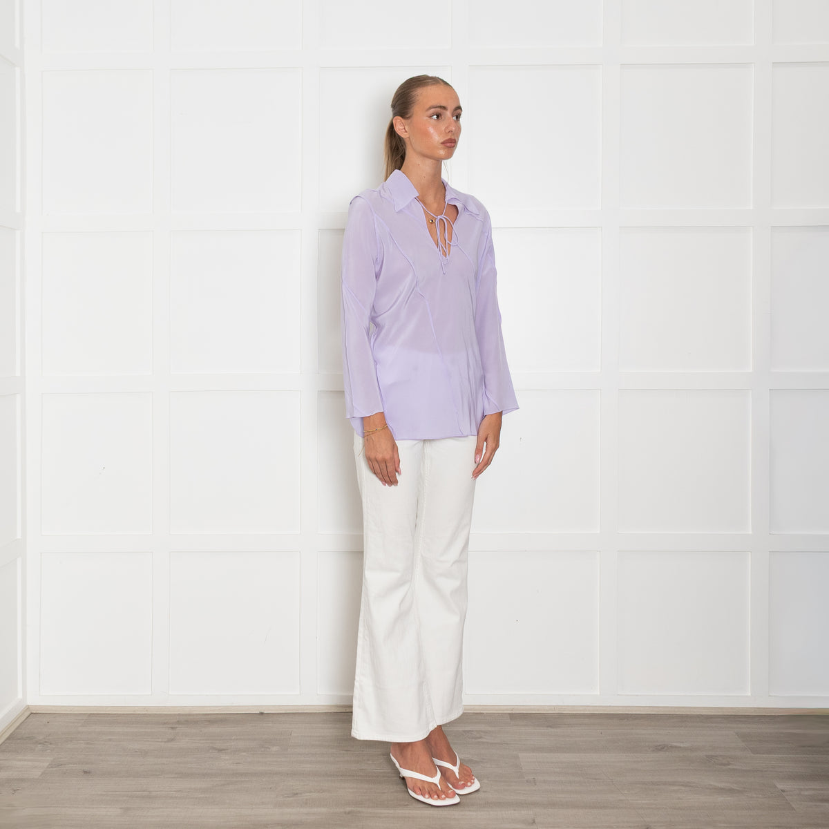 Victoria Beckham Periwinkle Seam Detail Blouse