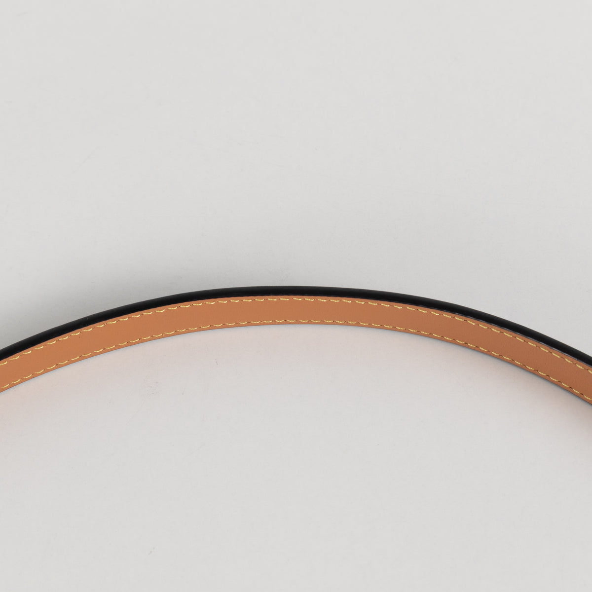 Loewe Black Contrast Stitch Single 'L' Skinny Belt