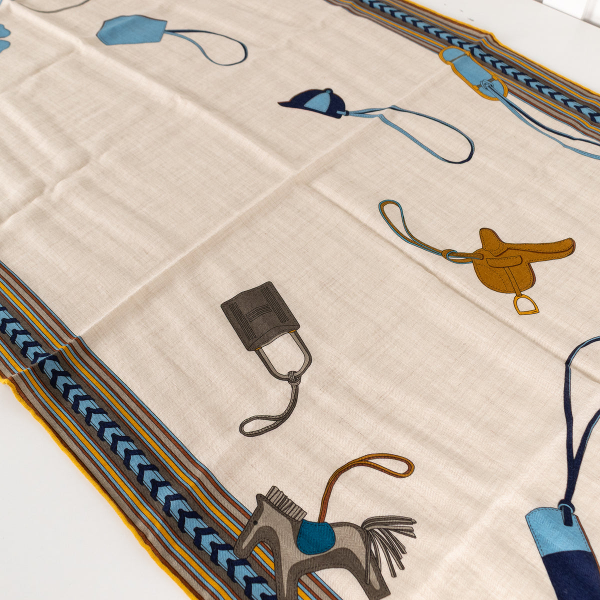 Hermes Taupe Cashmere And Silk Et Gris Gris Rectangle Scarf