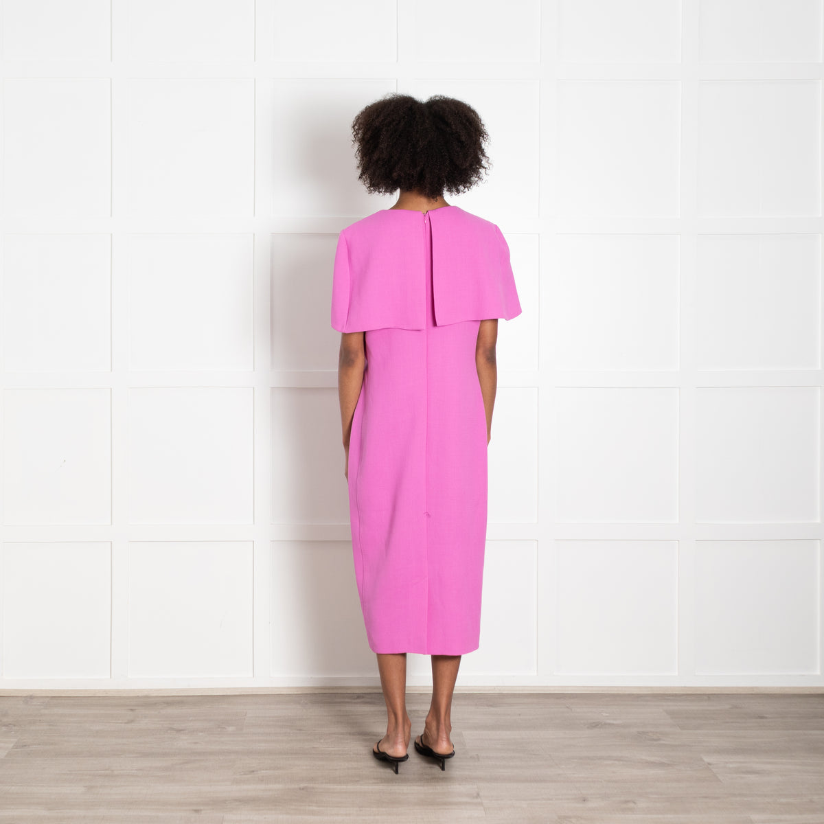 Louise Kennedy Pink Cape Shoulder Shift Dress