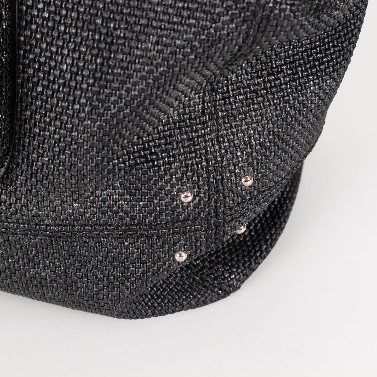 Tod's Black Coated Woven Tote With Buckle