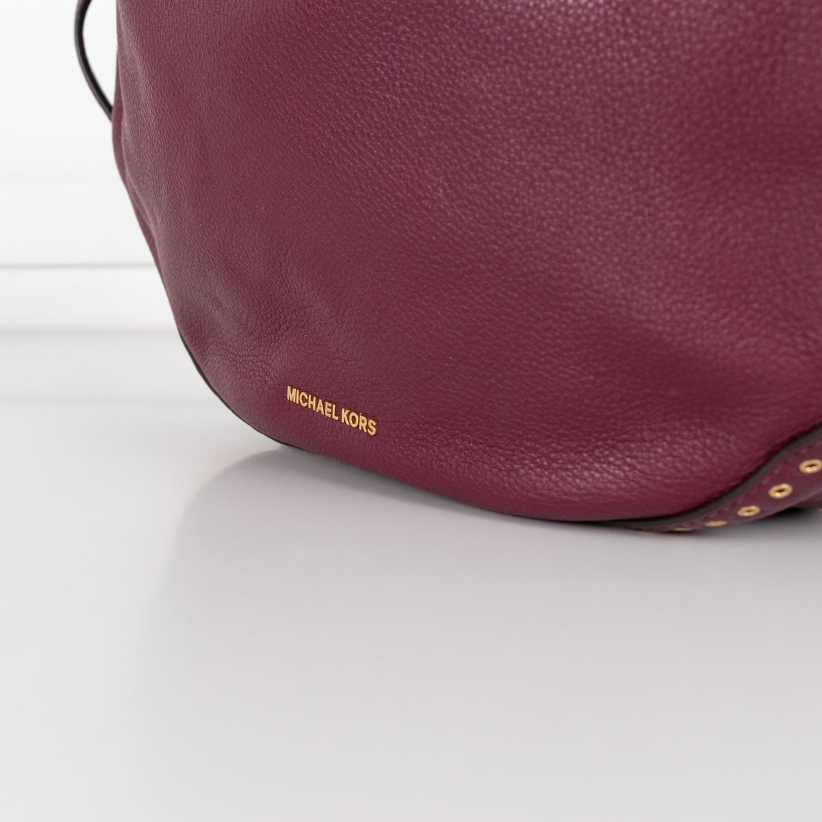Michael Kors Purple Leather Gold Eyelet Detail Shoulder Bag