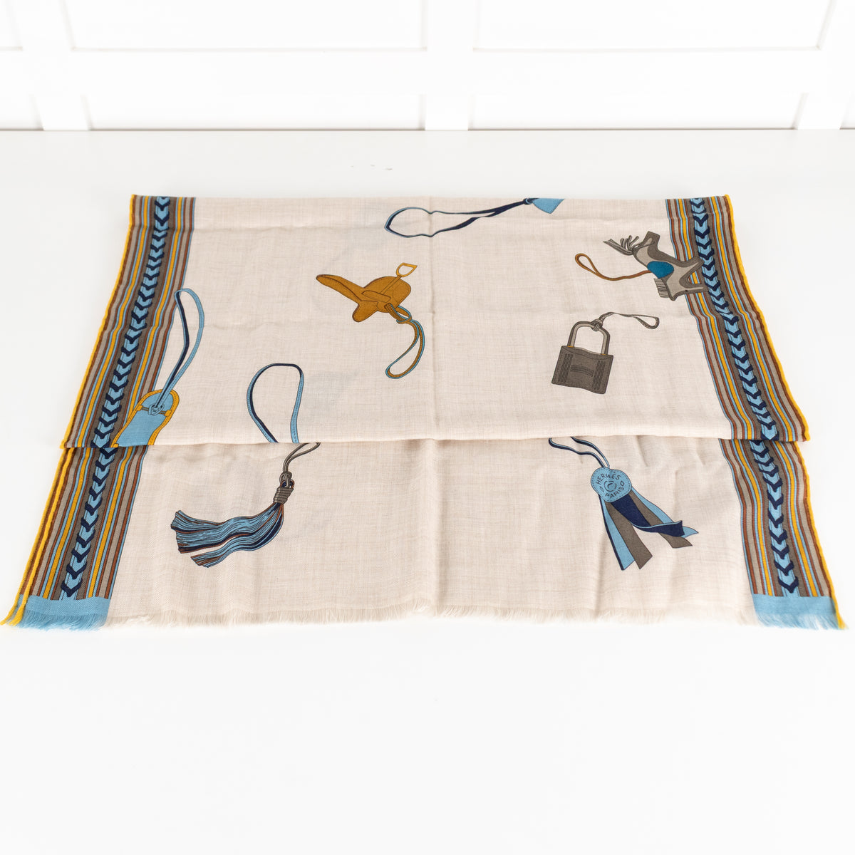 Hermes Taupe Cashmere And Silk Et Gris Gris Rectangle Scarf